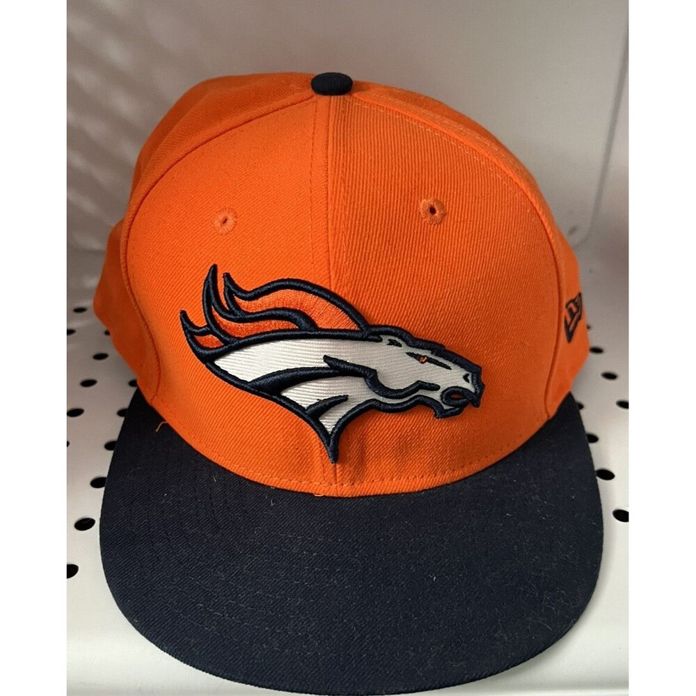 Denver Broncos Hat Orange Navy New Era 59FIFTY Fitted Cap 7 5/8 EUC